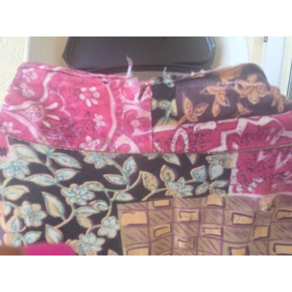 VINTAGE Sophia Morgan WIOR Patchwork Kimono Robe 70S 80S 90S Lounge Cotton Boho - Picture 11 of 14